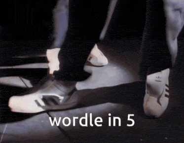 a person 's feet are shown with the words " wordle in 5 " above them