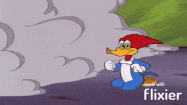 a cartoon drawing of a door with the words made with flixier below it