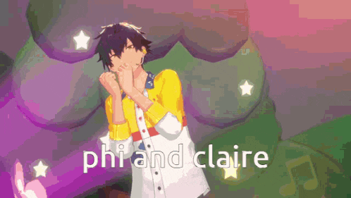 a cartoon character with the name phil and claire written on it