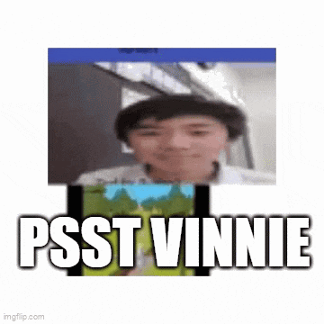 a picture of a boy with the words psst winnie written on it