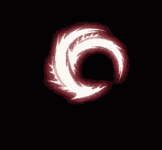 a red and white swirl with a black background is glowing in the dark .