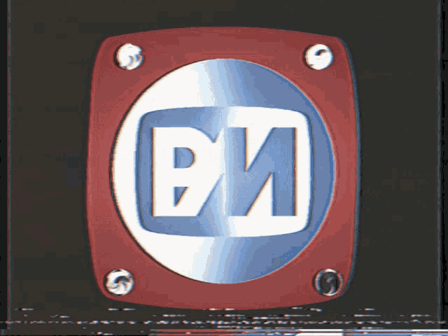 a red and blue circle with the letter bm in the center