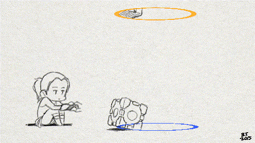 a drawing of a girl sitting in front of a portal with the year 2015 on the bottom