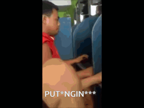 a blurry picture of a man with the words put * ngin * * * on the bottom right