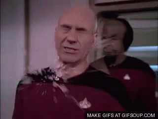 Snowballs On A Spaceship - Star Trek GIF - Star Trek Snow Ball Captain Picard GIFs