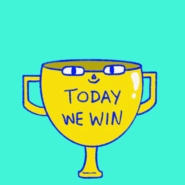a cartoon drawing of a cup with a face and the words tomorrow we rebuild on it