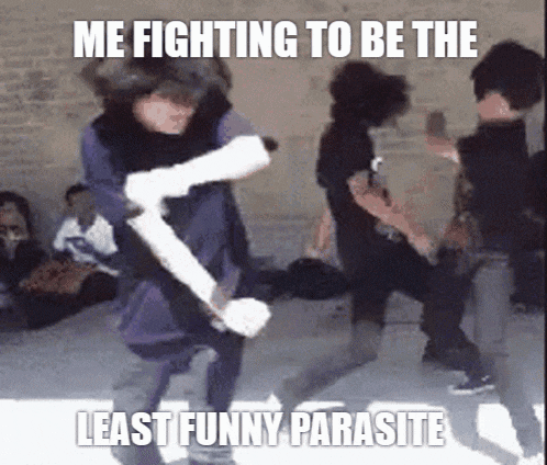 a man with a cast on his arm is fighting another man