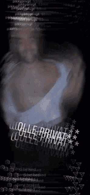 a blurry picture of a man with the words " loolle privat " on the bottom right
