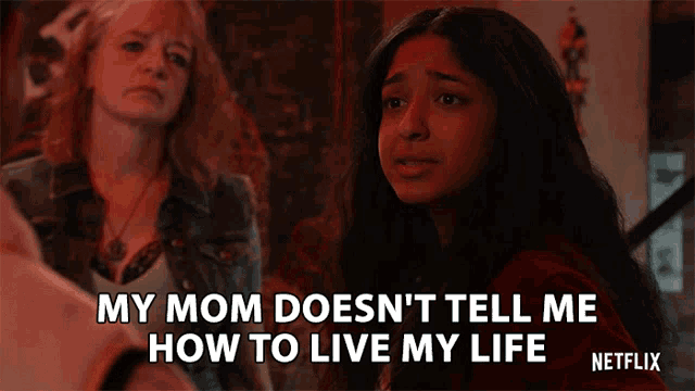 a netflix advertisement shows a girl talking to another woman