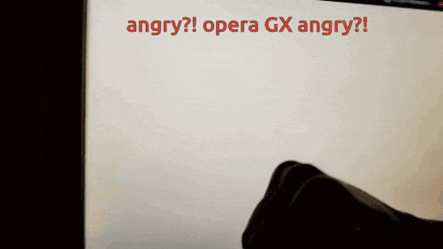 a computer screen with angry opera gx angry written on it
