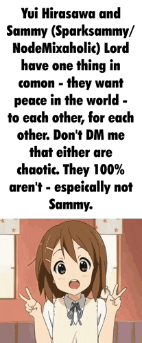 yui hirasawa and sammy have one thing in common they want peace in the world