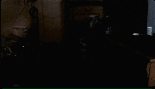 a blurry picture of a person in a dark room with a green border