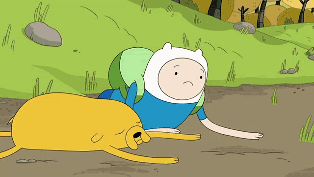 a cartoon character is laying on the ground with the word despierta written below him