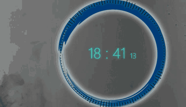 a clock displays the time of 18:41:14