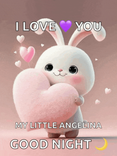 a bunny holding a heart that says i love you
