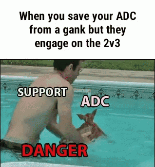 when you save your adc from a gank but they engage on the 2v3 support and adc danger