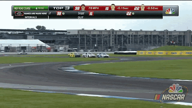 a nascar race is being shown on nbc television