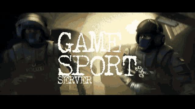 two soldiers are standing next to each other with the words game sport server written on the bottom
