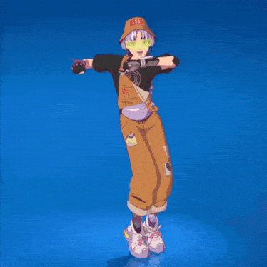 a cartoon character with a yellow hat and overalls