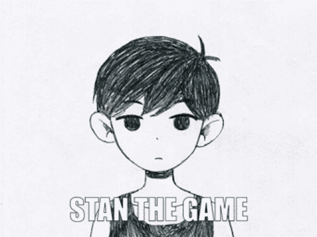 a black and white drawing of a person with the words stan the game below it