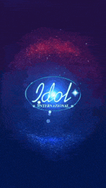 a pixel art of a blue background with a white object in the middle