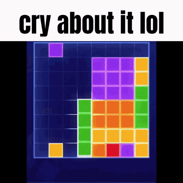a screen shot of a video game with the words cry about it lol