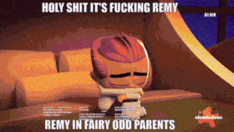 remy in fairy odd parents is shown on a nickelodeon screen
