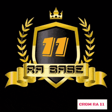 a shield with the number 11 on it and the words ra base below it
