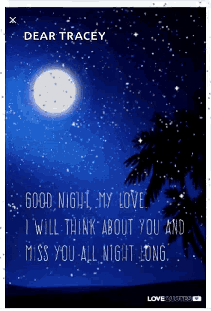 a poster that says dear tracey with a full moon in the background