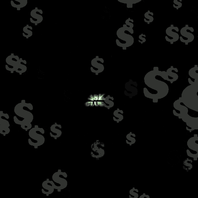 a sign that says 48k club with dollar signs around it
