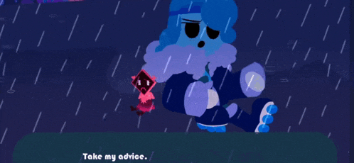 a cartoon character is talking to another character in the rain with the words is that what you have been doing