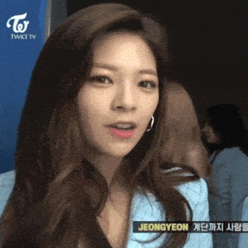 a woman with the name jeongyeon on the bottom