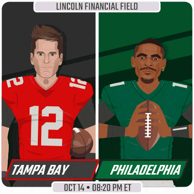 tampa bay and philadelphia are playing at lincoln financial field on oct 14 at 8:20 pm et