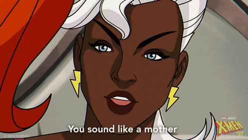 a cartoon of a woman with the words " you sound like a mother "