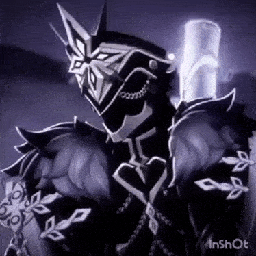 a black and white drawing of a knight with inshot written in the bottom right corner