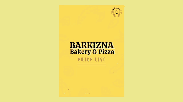 a menu for a bakery called barkizna