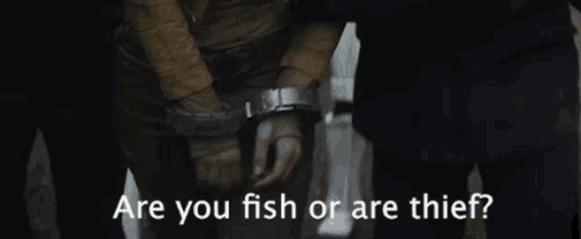 a woman is asking if she is fish or thief