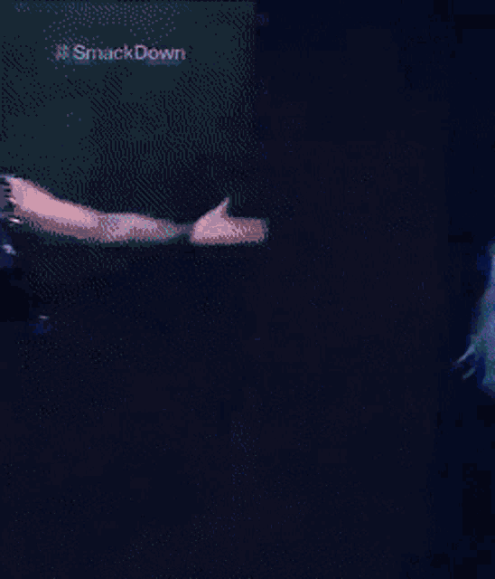 a pixelated image of a woman with the word smackdown on the bottom right