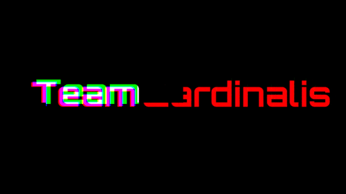 a black background with red and green text that says " team cardinalis "