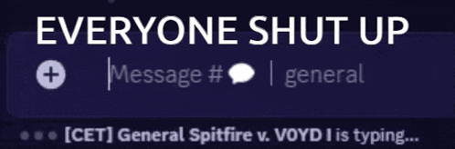 a message that says " everyone shut up " is displayed