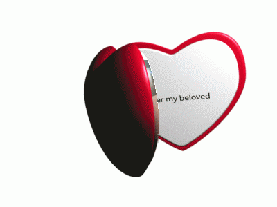 a heart shaped mirror with the words rober my beloved