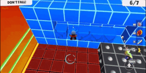 a screenshot of a video game that says ' do n't fall ' at the top