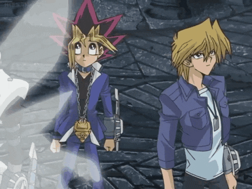 a couple of anime characters standing next to each other with a glowing light behind them that says kissanime