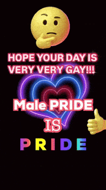 a smiley face with the words hope your day is very very gay