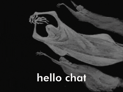 a black and white photo of a flower with the words `` hello chat '' written on it .