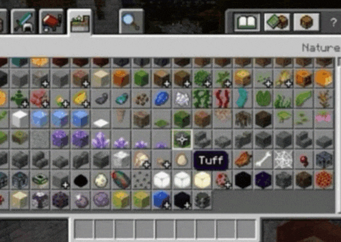 a screenshot of a minecraft game with a tuff item