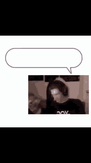 a speech bubble that says " foundamongus " next to a blurry photo