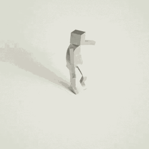 a 3d model of a person walking on a white surface .