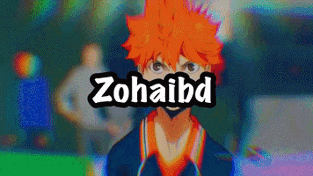 a picture of a boy with orange hair and the words zohaibd on it
