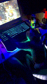 a person is playing a video game on their laptop